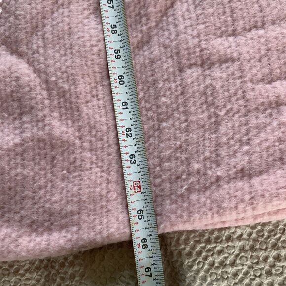 VTG Pink Acrylic Blanket Satin Trim Waffle Weave 66x88 Twin Size USA Excellent - Picture 10 of 12